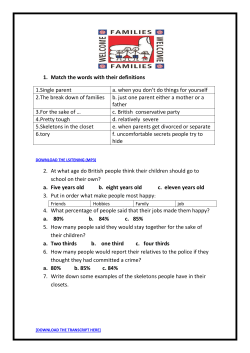 1. Match the words with their definitions 1.Single parent a. when you