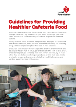 Guidelines for Providing Healthier Cafeteria Food