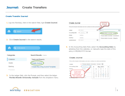 Journal: Create Transfers - Florida Atlantic University
