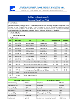 Calcium carbonate powder Technical Data Sheet