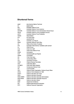 Shortened forms - Department of Defence