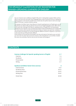 CONTENTS THE SPEAKOUT 2nd EDITION STUDY BOOSTER FOR