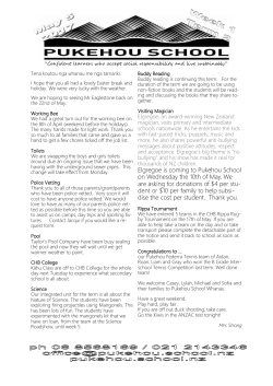 Elgregoe is coming to Pukehou School on Wednesday the 10th of