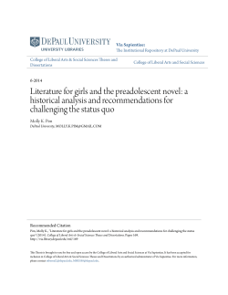 Literature for girls and the preadolescent novel: a