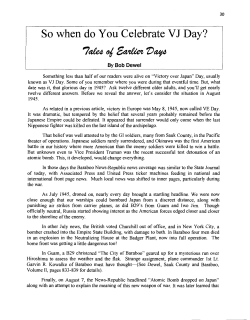 So when do You Celebrate VJ Day?