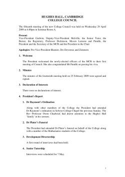 Wednesday 29th April 2009 - Hughes Hall