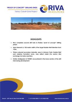 Tabac Project &ndash; Completion of Second Drill