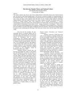 Kalevala, Popular Music, and National Culture