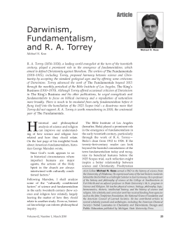 Darwinism, Fundamentalism, and RA Torrey