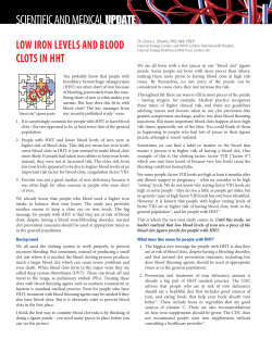 Low Iron Levels and Blood Clots in HHT