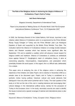 The Role of the Religious Actors in Achieving the Utopia of Alliance