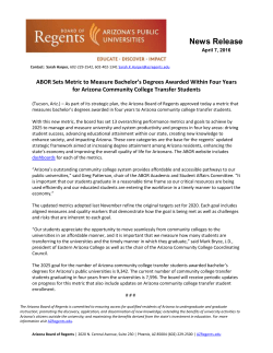 News Release - Arizona Board of Regents