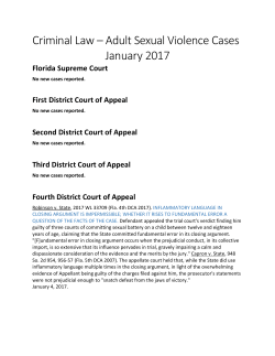Criminal Law &ndash; Adult Sexual Violence Cases