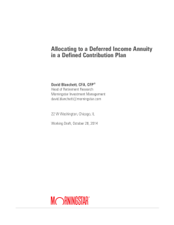 Allocating to a Deferred Income Annuity in a Defined