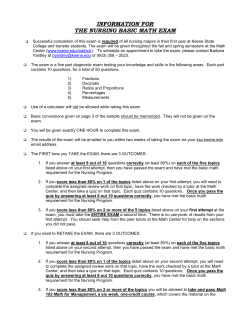 The Basic Math Exam for Nursing Sample