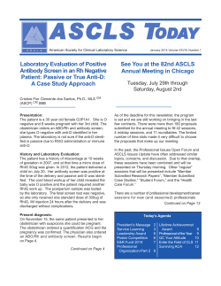 Laboratory Evaluation of Positive Antibody Screen in an Rh