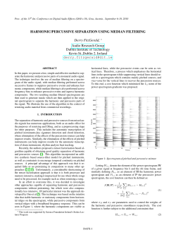 Harmonic/Percussive Separation Using Median Filtering