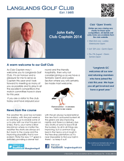 John Kelly Club Captain 2014