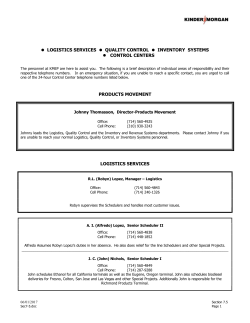 LOGISTICS SERVICES QUALITY CONTROL INVENTORY