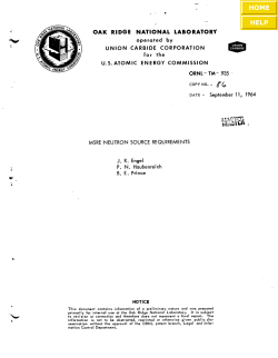 MSRE NEUTRON SOURCE REQUIREMENTS [Disc 6]