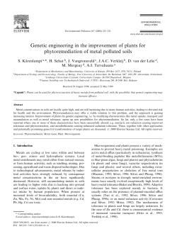 Genetic engineering in the improvement of plants for