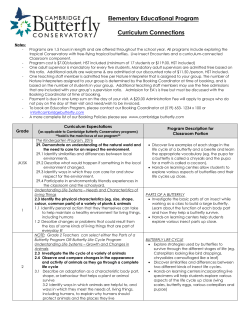 Curriculum Connections - Cambridge Butterfly Conservatory