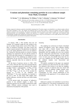 Uranium and plutonium containing particles in a