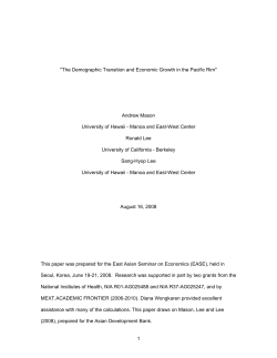 1 "The Demographic Transition and Economic Growth in the Pacific