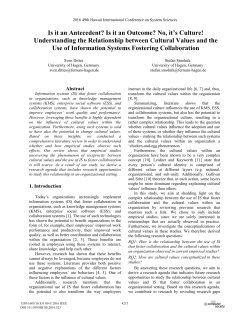 Is It an Antecedent? Is It an Outcome? No, It`s Culture