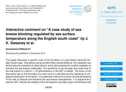 Interactive comment on &ldquo;A case study of sea breeze