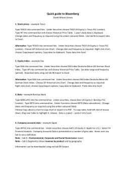 Quick guide to Bloomberg