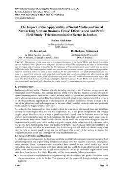 The Impact of the Applicability of Social Media and Social