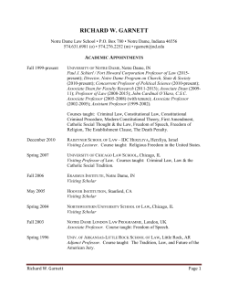 RICHARD W. GARNETT - University of Notre Dame