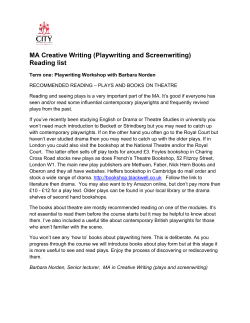 MA Playwriting and Screenwriting