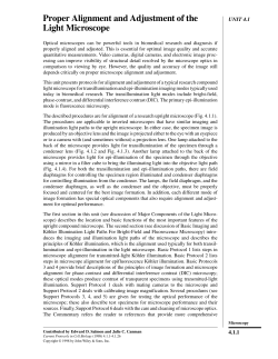 "Proper Alignment and Adjustment of the Light Microscope". In