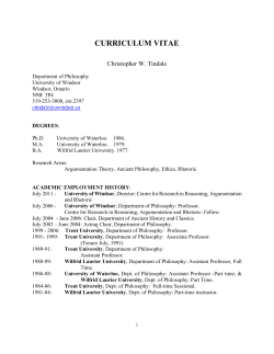 curriculum vitae - University of Windsor