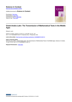 Greek-Arabic-Latin: The transmission of mathematical texts in the