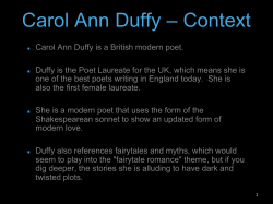 Carol Ann Duffy &ndash; Context