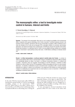 The monosynaptic reflex: a tool to investigate motor control in