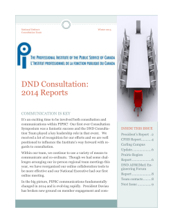 DND Consultation: 2014 Reports