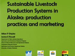Sustainable Livestock Production Systems in Alaska: production