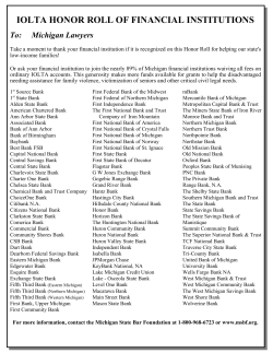 Iolta Honor Roll of Financial Institutions