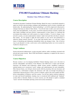FNS-003 Foundstone Ultimate Hacking