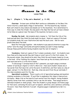 Banner in the Sky - Teacher Bulletin