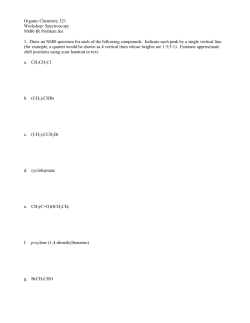 NMR-IR Problem Set &ndash; Organic Chemistry 321