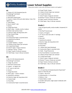 Lower School Supplies