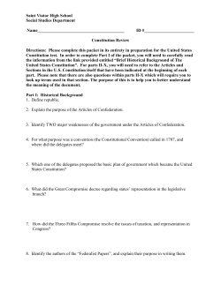 Additional Constitution Test Study Guide