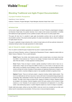 Blending Traditional and Agile Project Documentation