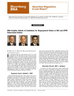 Statute of Limitations for Disgorgement Claims in SEC