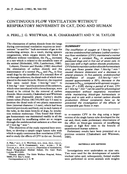 continuous flow ventilation without respiratory movement in cat, dog